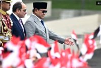 Prabowo dan Presiden Mesir Abdel Fattah el-Sisi. (ANTARA FOTO/Bayu Pratama S/sgd/nym) 
