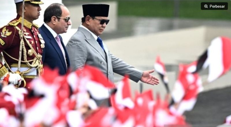 Prabowo dan Presiden Mesir Abdel Fattah el-Sisi. (ANTARA FOTO/Bayu Pratama S/sgd/nym) 