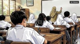 Ilustrasi aturan tidak naik kelas. (Suara.com/Syahda) 