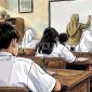 Ilustrasi aturan tidak naik kelas. (Suara.com/Syahda) 